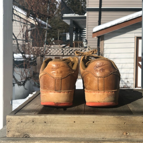 Nike Air Force 1 Insideout 312486-271 Men's Brown Leather Shoes maple / mango - Picture 9 of 14
